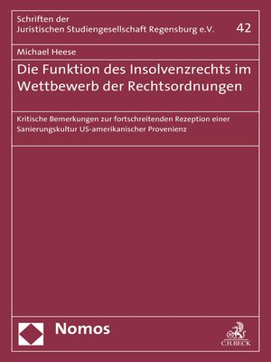 cover image of Die Funktion des Insolvenzrechts im Wettbewerb der Rechtsordnungen